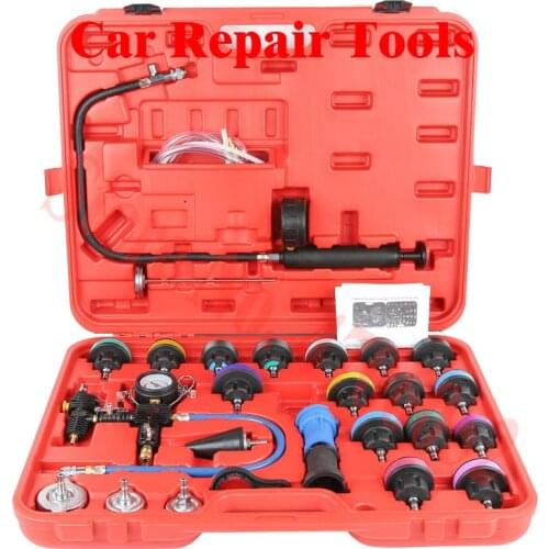 29Pcs Universal Radiator Pressure Tester Vacuum Type Cooling System Test Detector Set Testeur Refroidissement