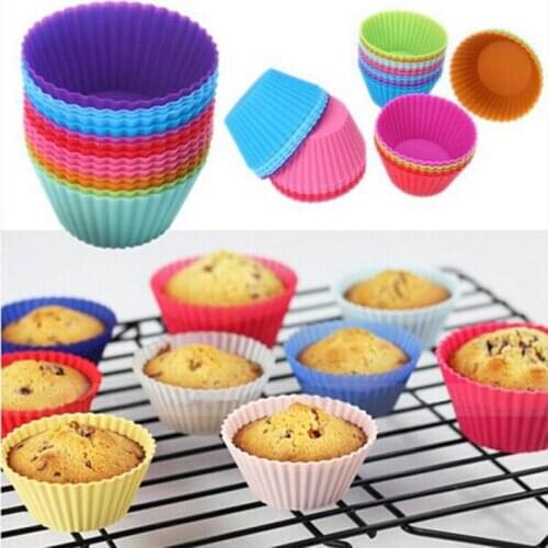 4.5*3.5CM 12 PCS Silicone Cake Cupcake Cup Cake Tool Bakeware Baking Silicone Mold Cupcake muffin cases cupcakes paper cases