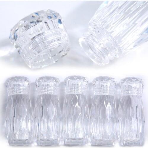 5Pcs Clear Reusable Bottles Transparent Rhinestone Containers Acrylic Solid Bottle For Mini Travel Bottle Set