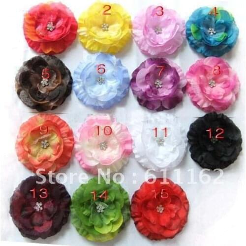 4'' peony Gerber Peony child hair bows Childrens clip girl flowers bands 50pcs nvcxx5202