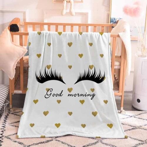 Cartoon White Unicorn Eyelash Coral Fleece Blanket On Beds Sofa Microfiber Throw Blanket Thin Bedspread Office Kid Baby Blankets