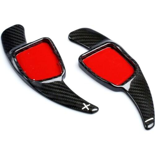 For Audi A5 S5 S3 S6 SQ5 RS3 RS6 RS7 Carbon Fiber Car Steering Wheel Extend Paddle Shifters Covers Car Stickers