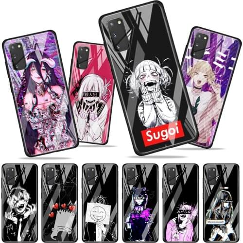 Sad Anime Aesthetic Senpai Tempered Glass Cover For Samsung Galaxy A01 A11 A21S A21 A31 A41 A51 A71 A81 A91 Phone Case