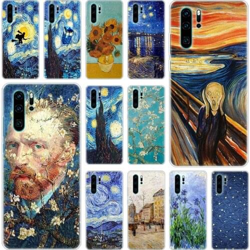 Van Gogh oil painting Silicone Phone Case for Huawei P40 P30 P20 Pro P10 P8 Lite 2017 P Smart Z S Plus 2019 2020 Soft Cover