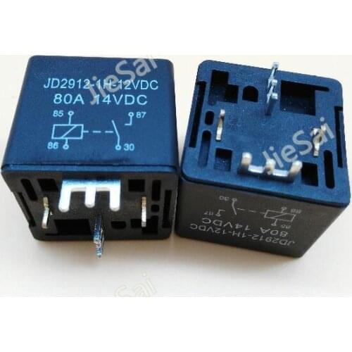 Black 80A 12VDC PCB relay 4 Pin normally open relay for car
