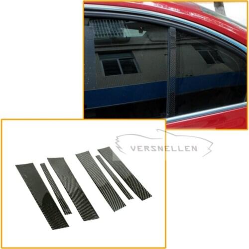 For BMW E87 2008 Carbon fiber Window Central pillar B + C Door Sill Molding Cover Strip Trim Car-Styling Soft Resin