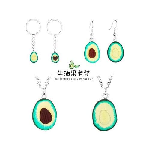 New fashion Avocado necklace earring set For Women girl Accessories jewelry wholesale
