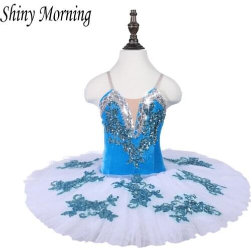 Swan Lake Costume Professional Ballet Tutu Kid Ballerina Dress Ballet Leotards For Women Shiny Dancewear adult blue white