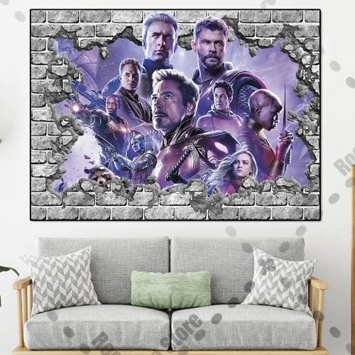 Superhero Spiderman Wall Art Decor Marvel Avengers Movie Poster Iron Man Black Widow Canvas Painting Living Room Home Decoration