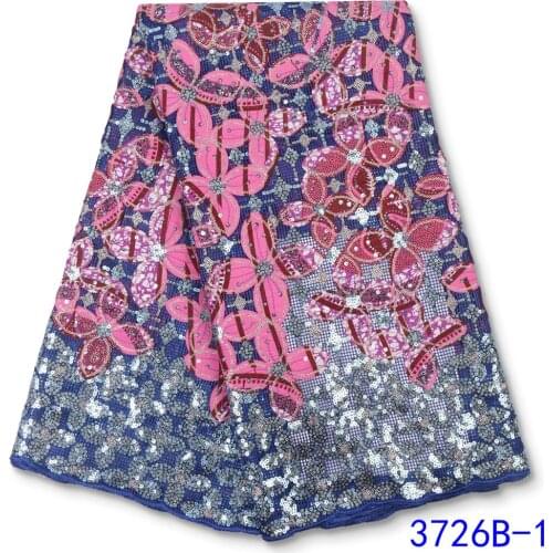 Beautiful Sequence African Sequins Net Lace 2021 High Quality Nigerian Tulle Mesh Lace Fabric For Wedding Dress