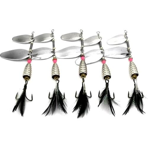 Metal hard bait 10.5cm 16g spoon sequins with feather sea fishing lure Wobblers Bass Treble Hook spinner Tackle for fishing