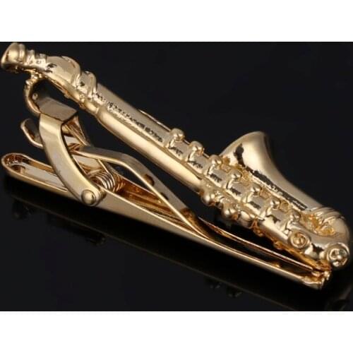Saxophone Men Tie Clip Bar Necktie Pin Clasp Clamp Wedding Charm Creative Gifts