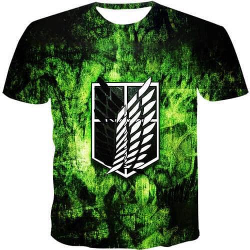 2T - 16T Kids TShirt 2021 Popular Anime Attack on Titan Children 3D T Shirt Fashion Harajuku Polyester Spandex Breathable O-Neck