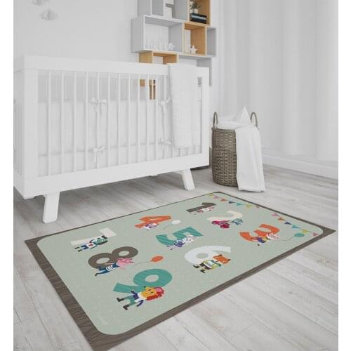 NUMBERS Non Slip Printed Easy To Clean Living Room Rug Carpet Kids Educational