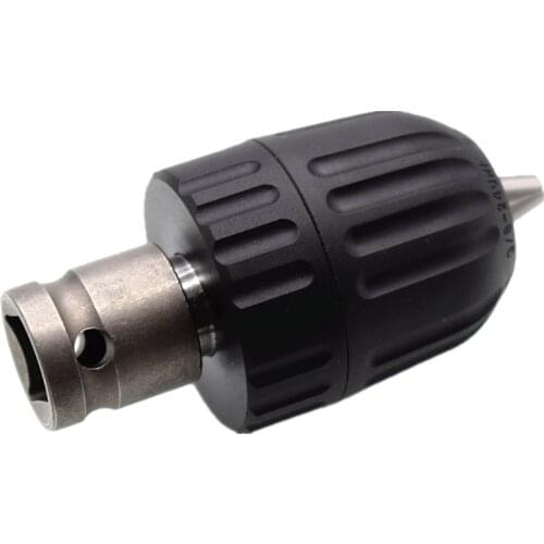Drill Chuck 3/8-24UNF Thread 1/2" Square Socket Adaptor Keyless Drill Bit Chuck Adapter 0.8-10mm for Impact Electric Drill Tools