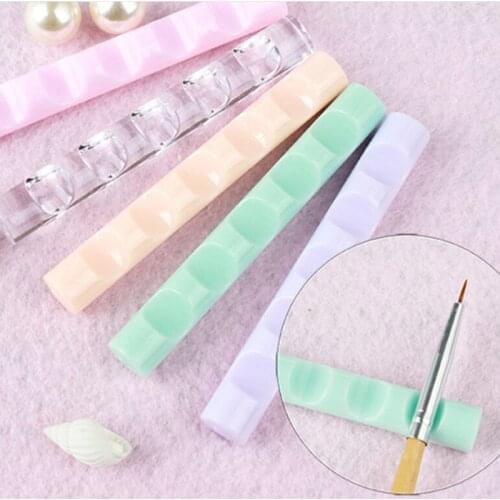 1Pc Nail Tool Transparent Nail Brush Stand Transparent Acrylic Bracket Display Stand Hand Rest Lightweight And Convenient
