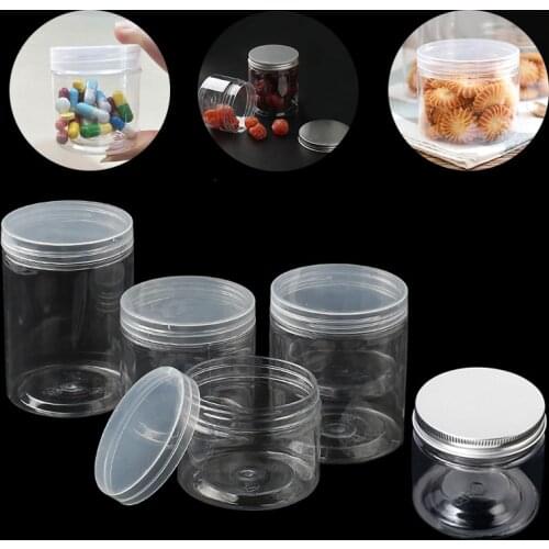 MIUSIE Portable Travel Empty Plastic Container Round Jar Organizer Makeup Nail Box Cosmetic Pot Cream Bottle Food Storage Can