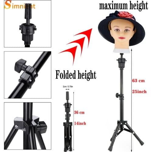 Adjustable Mannequin Head Tripod for Mannequin Wig Stand Holder Stands Heads Dummy Wigs Hair Tools Accessories Extensions