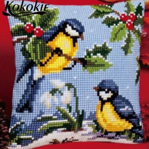 Handicraft cartoon stitch throw pillow accessories for cross stitch pillow kits embroidery yarn pillowcase needlework sets