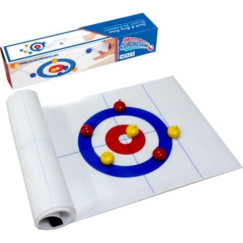 Foldable Tabletop Curling Game Family Board Game Parent-Child Interactive Party Entertainment Mini Ball Indoor Game Sports Toy
