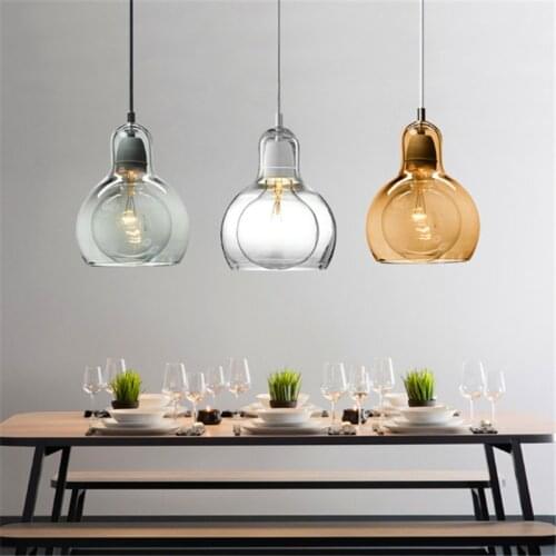 Modern Simple Creative Dining room Pendant Light Clothing store flower shop glass Pendant lamp E27 Edison Decorative light bulb