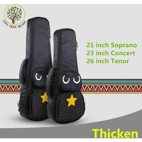 Ukulele Bag Case Thicken Cartoon Soprano Concert Tenor Backpack 21 23 26 Inch Ukelele Beige Mini Guitar Accessories Parts Gig