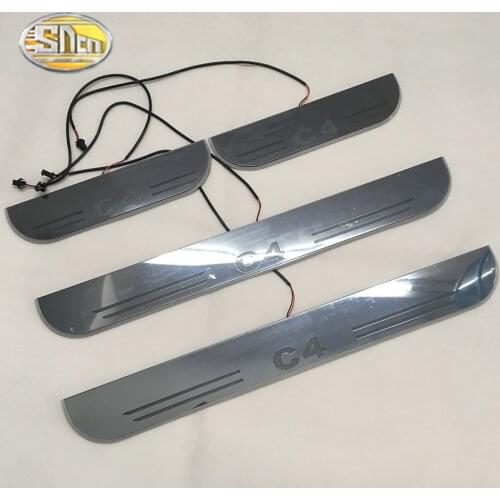 SNCN Led door sill For Citroen C4 Door scuff pedal door threshold wearproof courtesy blinking lights