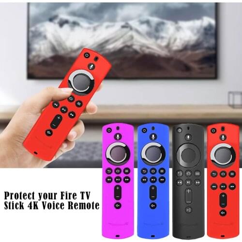 Vococal Anti-Slip Protective Silicone Case Cover Skin Sleeve Protector Replacement for Amazon Fire TV Stick 4K Voice Remote