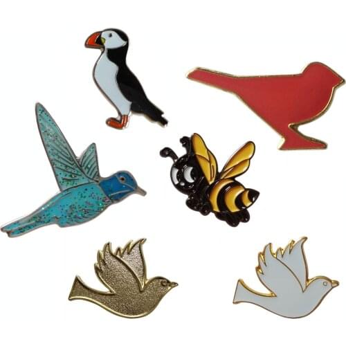 Lovely Cartoon Flying Blue Bird Pins Birds Lapel Pin Badge for Clothing Women Girls Shirts Bags Brooch Decoration(200pcs/lot)