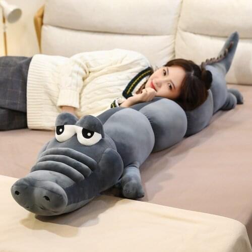 1pc 100-150CM Creative Huge Size Crocodile Plush Toys Stuffed Soft Animal Fiercely Crocodile Pillow for Kids Boys Birthday Gift