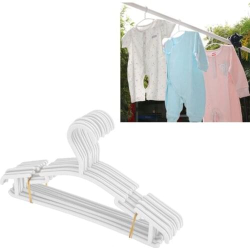 10 Pack White Plastic Nursery Hangers Nonslip Baby Coat Hangers Space Saving Tubular Hangers for Kids Children Clothes