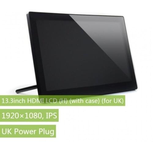 13.3inch HDMI LCD (H) (with case) (for UK) 1920x1080, IPS,Capacitive Touch Screen LCD Supports Multi mini-PC