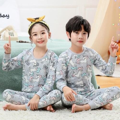 2020 Winter Children Pajamas Unicorn Animal Cartoon Sleepwear Kids Clothes Set Winter Pyjamas Kids Baby Sleepwear For Boys Girls