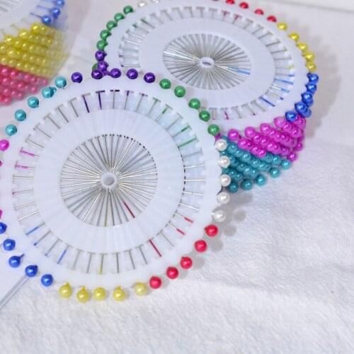 40pcs Multicolour Plastic Head Straight Pins Extra Long Craft Pins Positioning Pins for Sewing