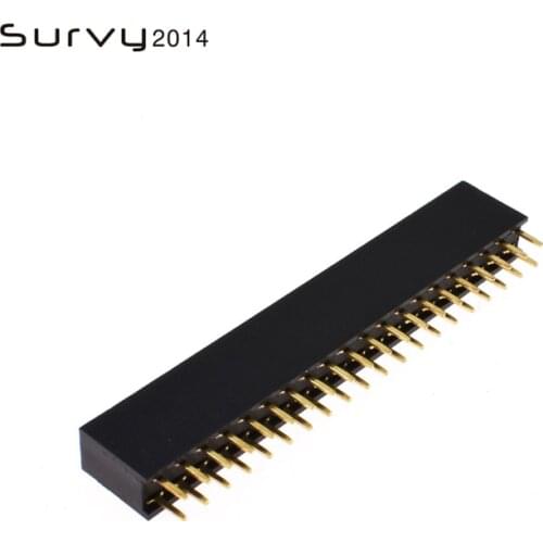 5/10/20PCS 2X20Pin Header Socket gold plated 20Pin 2.54mm Row Straight Female Double