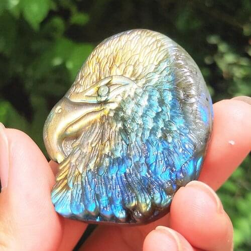 5cm Crystal Eagle Natural Labradorite Quartz Glede Gemstone animal Healing Reiki Gift