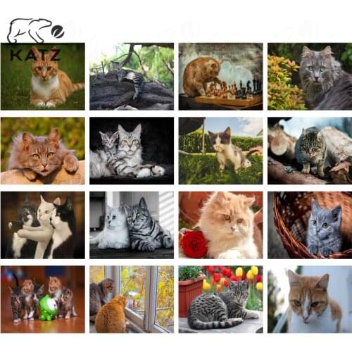 Three Cats Look At The Diamond Painting with Their Mobile Phones, Jewelry Cross Stitch, Animal Handmade Diy Diamond Embroidery