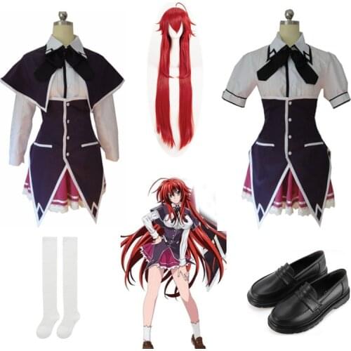 Anime High School Dxd Cospaly Costume Rias Gremory Toujou Koneko Halloween Party Performance Dress Costumes for Women Girls Wig