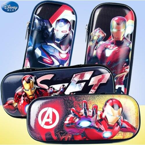 Disney 3D embossed pencil case cartoon stationery bag large capacity EVA waterproof cool pencil case hand bag learning gift