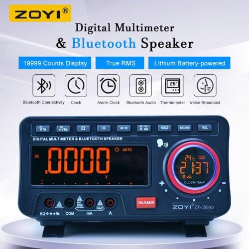 ZOYI ZT5566S 19999 counts Digital multimeter tester Auto/Manual range Multifunction AC/DC Current Voltage Temp Meter+BT Speak
