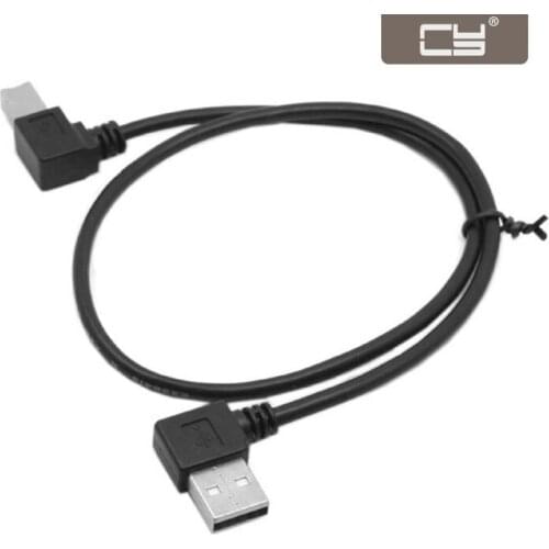 CY 50cm Right Angled 90 Degree USB 2.0 A Male to B Male Printer Scanner Cable