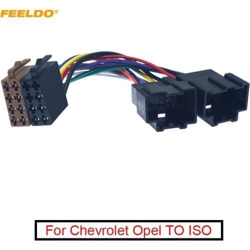 FEELDO 8Pcs Car CD Radio Conversion Plug Wire Adapter For Chevrolet Opel ISO Stereo Wiring Harness Original Head Units Cable