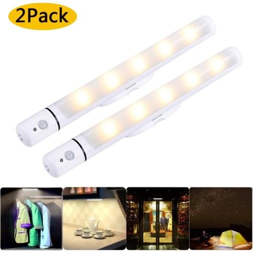 LED Under Cabinet Light 5 LED PIR Motion Sensor Light Battery Powered Closet Stairs Kitchen Cupboard Wardrobe Night Light luces