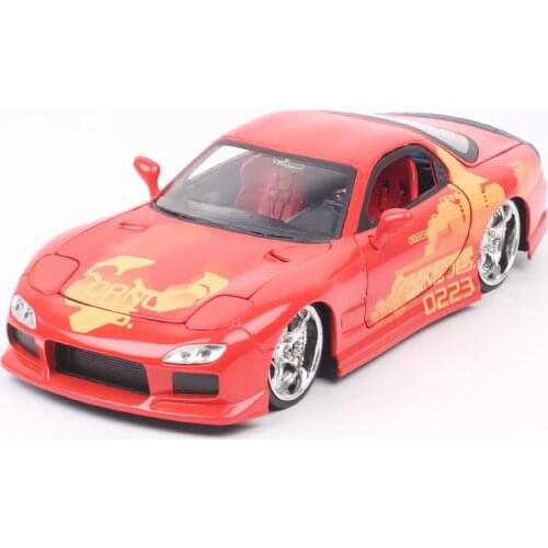 Jada 1:24 scales classic 1993 the Mazda RX-7 FD sports Diecasts & Toy Vehicles RX7 race car model Metal miniature children gift