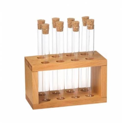 Condiment Container Seasoning Box Set Glass With Wooden Stand 8 Condiment Glass Bottles Free Shipping