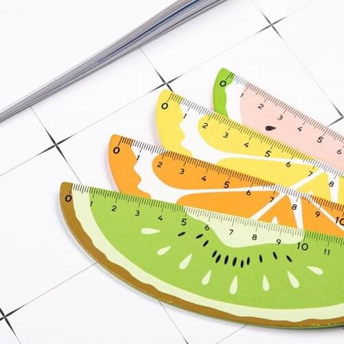 24 pcs/lot Wooden Fruit Ruler Cute 15cm Measuring Straight Rulers Drawing Tool Promotional Stationery gift school supplies