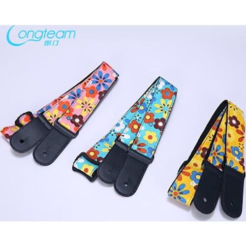 Small guitar Ukulele printed cartoon strap double-layer leather head width 4cm length adjustable strap ukulele accessories