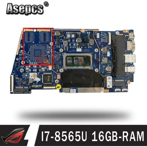 UX431FA/FN Laptop Motherboard For ASUS ZenBook-14 UX431FA UX431FN UX431F Original Mainboard 16GB-RAM I7-8565U GM test full 100