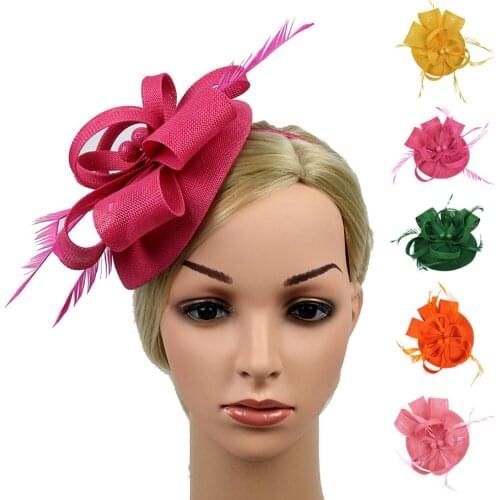 Fashion Womens Bridal Feather Fascinator Cocktail Party Hats 1920s Great Gatsby Vintage Headpieces Headbands