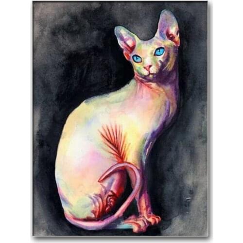 Sphynx Cat Diamond Embroidery DIY Diamond Painting Animal Full Square/round Diamond Mosaic Sets Rhinestone Picture stitch cross